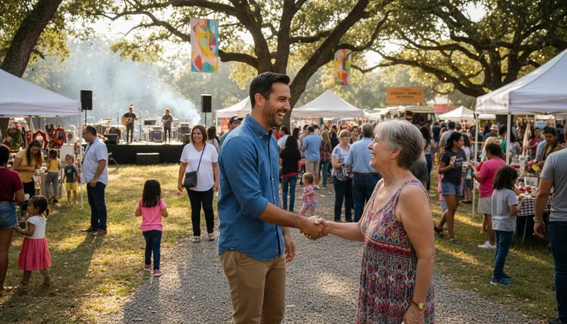 Illustration of socially: In a manner related to society or groups.
