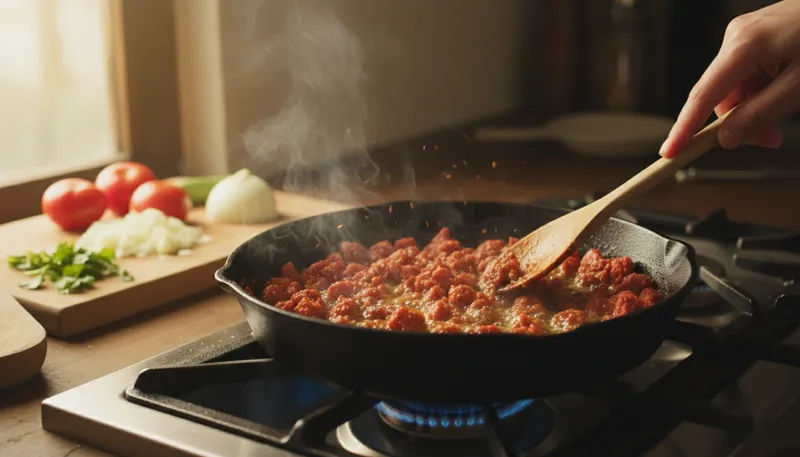 Illustration of chorizo: A spicy Spanish or Mexican sausage.