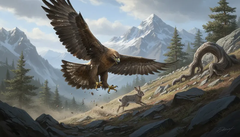 Illustration of predator: An animal that hunts and eats other animals.