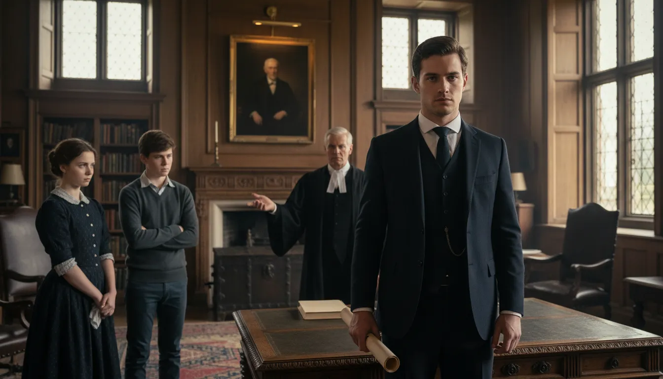 Illustration of primogeniture: firstborn child inherits family property or title