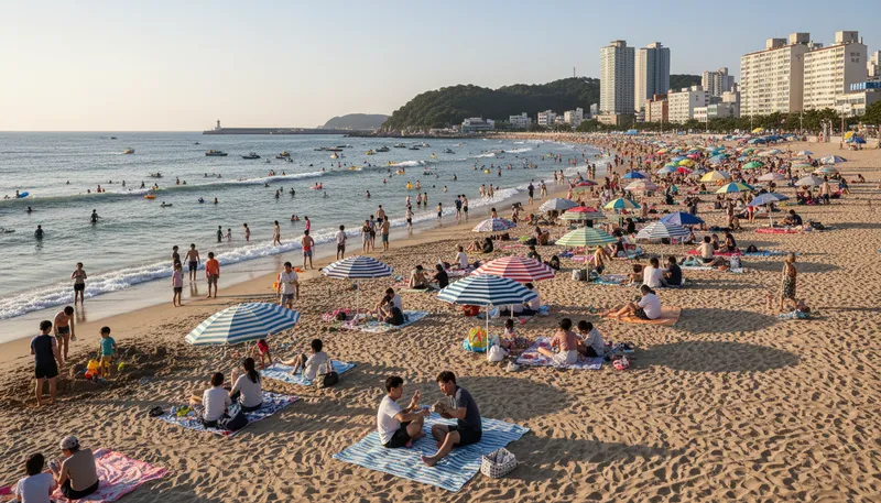 Illustration of busan: A major city and port in South Korea.