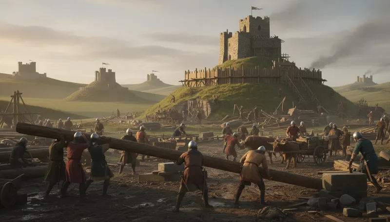 Illustration of normans: People from Normandy known for historical conquests.