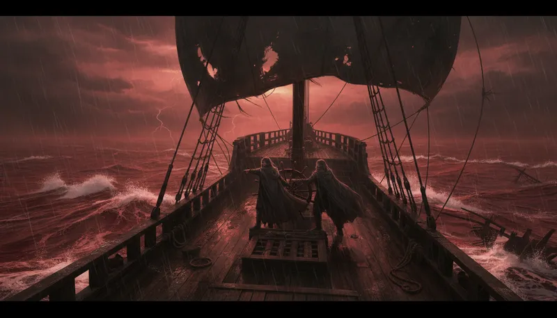 Illustration of sail the red sea: to navigate through a challenging situation