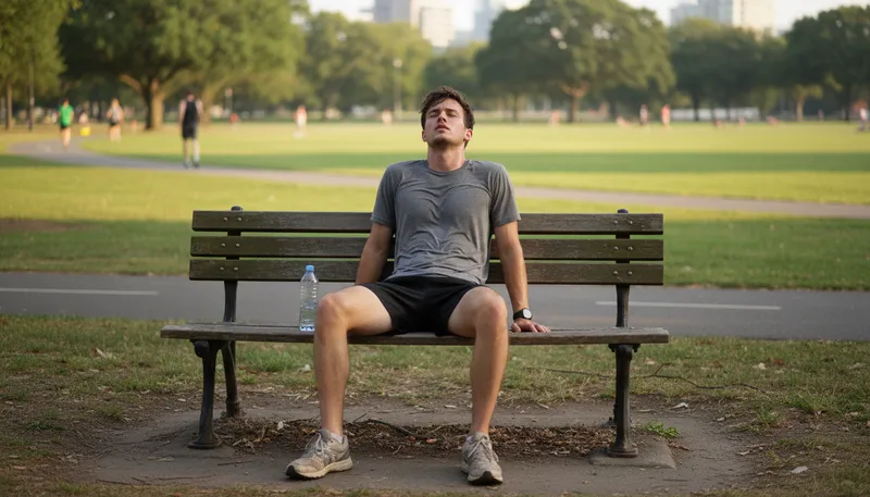 Illustration of fatigue: A state of extreme tiredness or exhaustion.