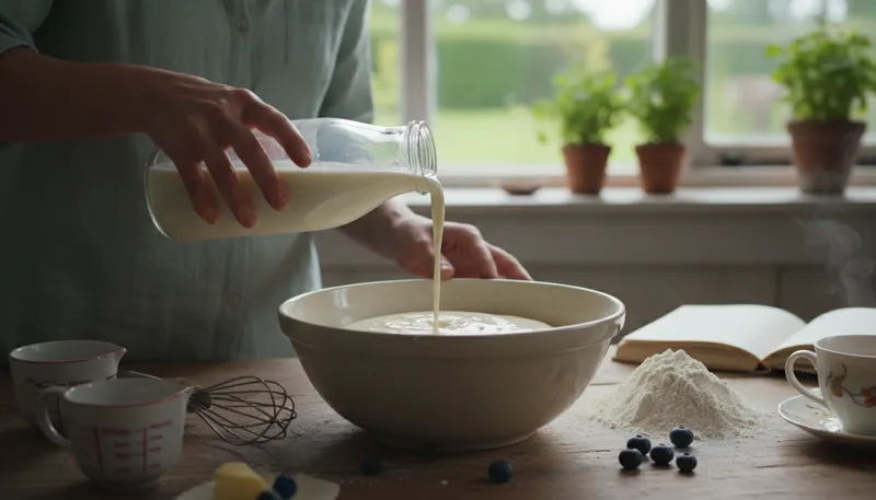 Illustration of buttermilk: A dairy product used in cooking.