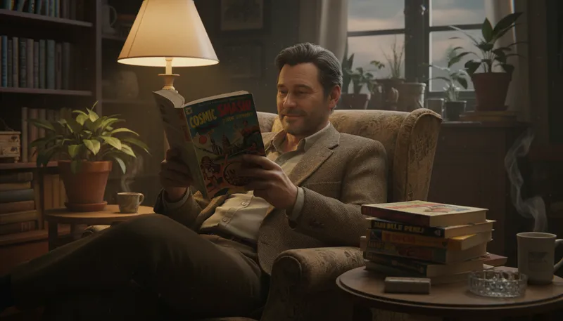 Illustration of pulp: genre of sensational, entertaining fiction
