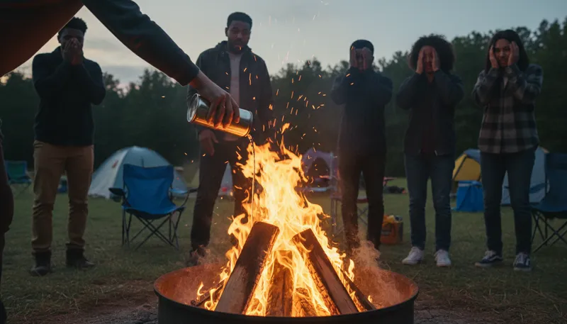 Illustration of add fuel to the fire: Make a situation worse.