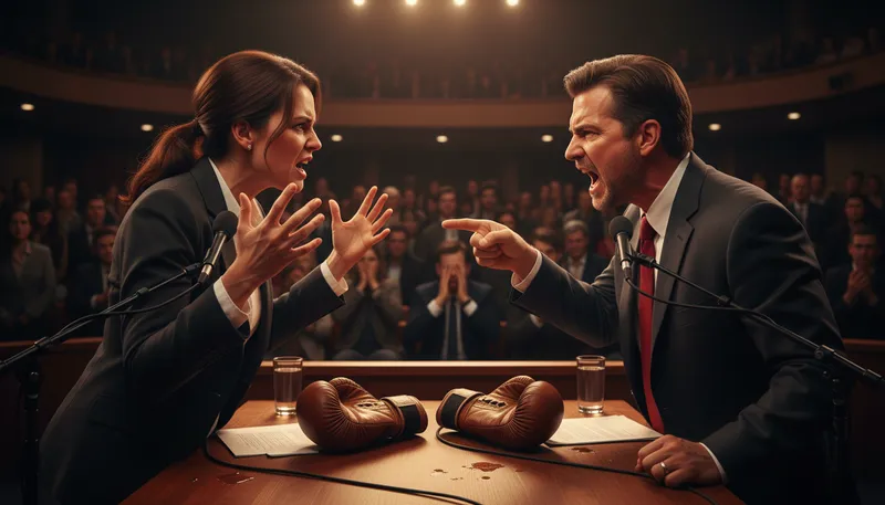 Illustration of gloves are off: no more rules in a situation.