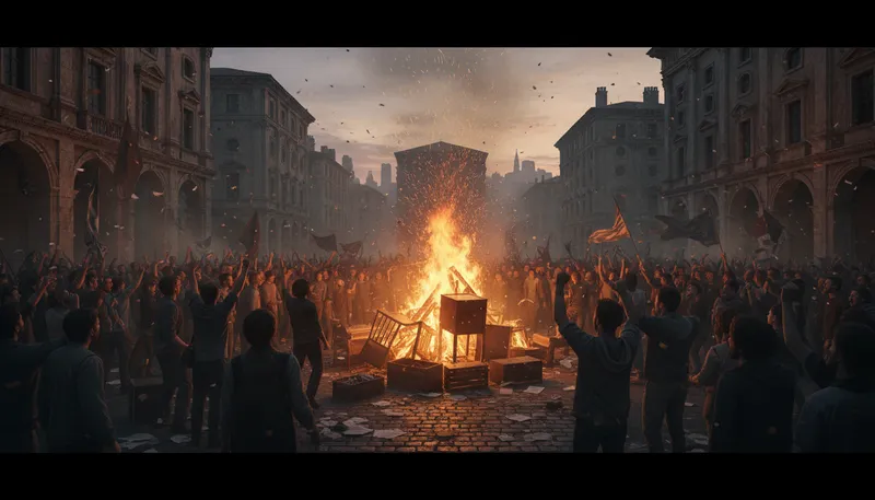 Illustration of revolution: A dramatic change in government or social order.