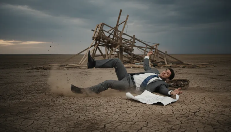 Illustration of be left kicking: to be left in a difficult situation