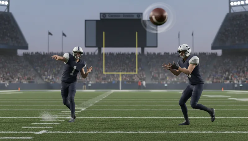 Illustration of quarterback: A player who directs the football offense.