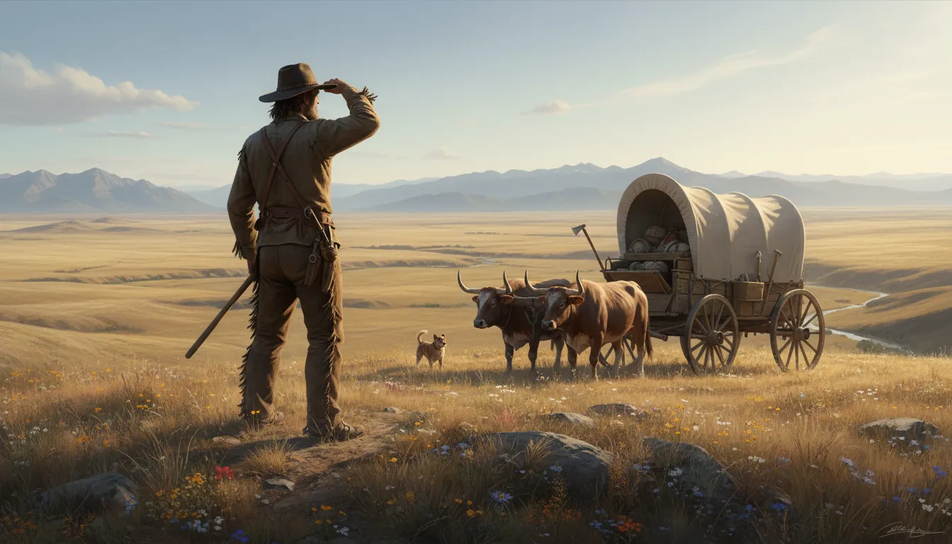 pioneerのイラスト：An early settler in a new or unexplored region.
