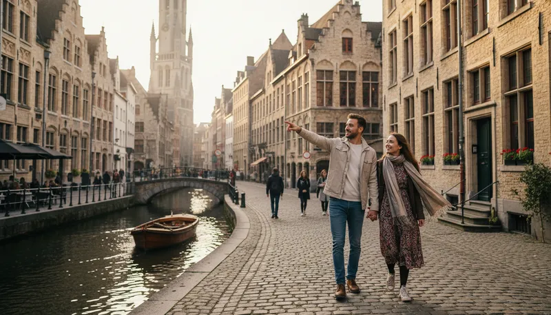 Illustration of gent: city in Belgium with historic significance