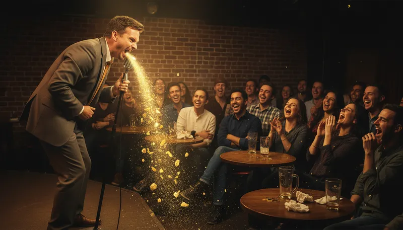 Illustration of comedy gold: Extremely funny or entertaining material.