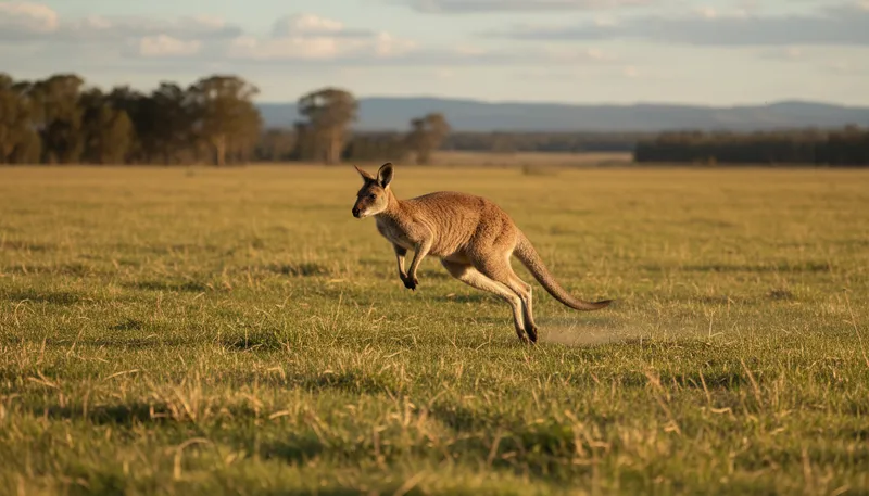 Illustration of wallaby: A small marsupial found in Australia.
