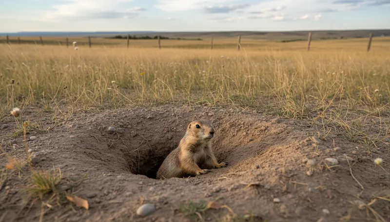Illustration of prairie dog: a small burrowing rodent found in North America.