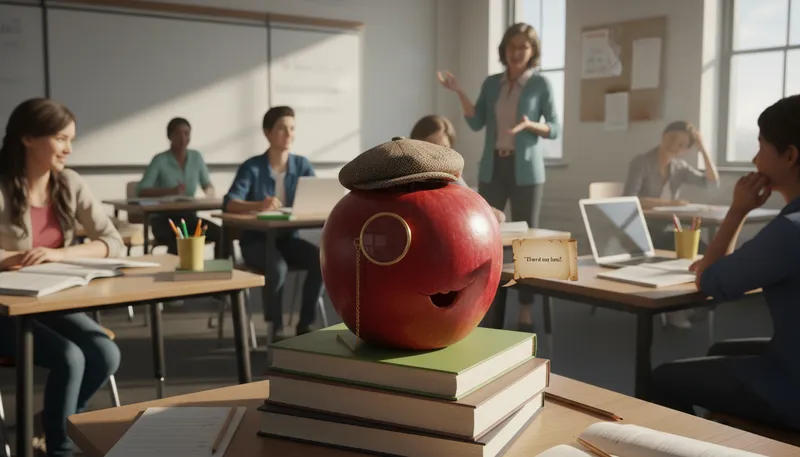 Illustration of wise apple: A smart aleck or sarcastic person.