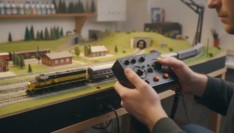 Illustration of dcc: Digital Command Control for model trains.
