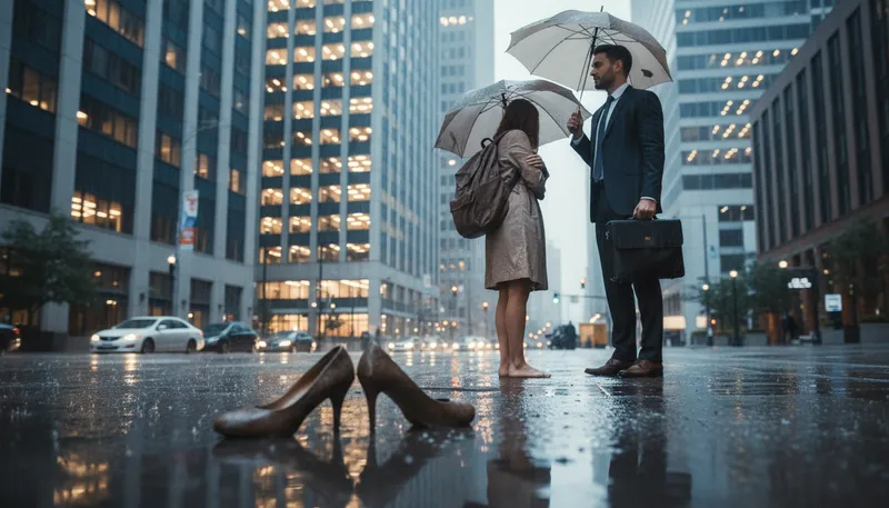 Illustration of in someone's shoes: to understand someone else's situation.