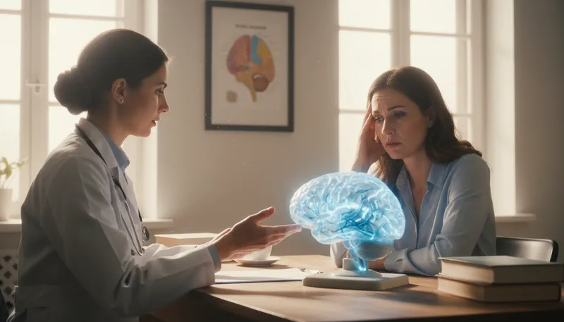 Illustration of encephalopathy: A disease that affects the brain function.