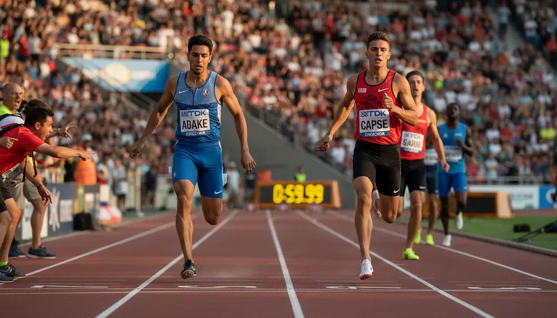 Illustration of nip and tuck: Close or tightly contested, often in competition.
