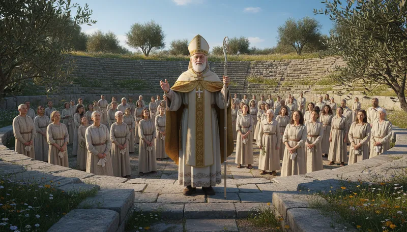 Illustration of archbishop: a senior bishop in charge of an archdiocese.