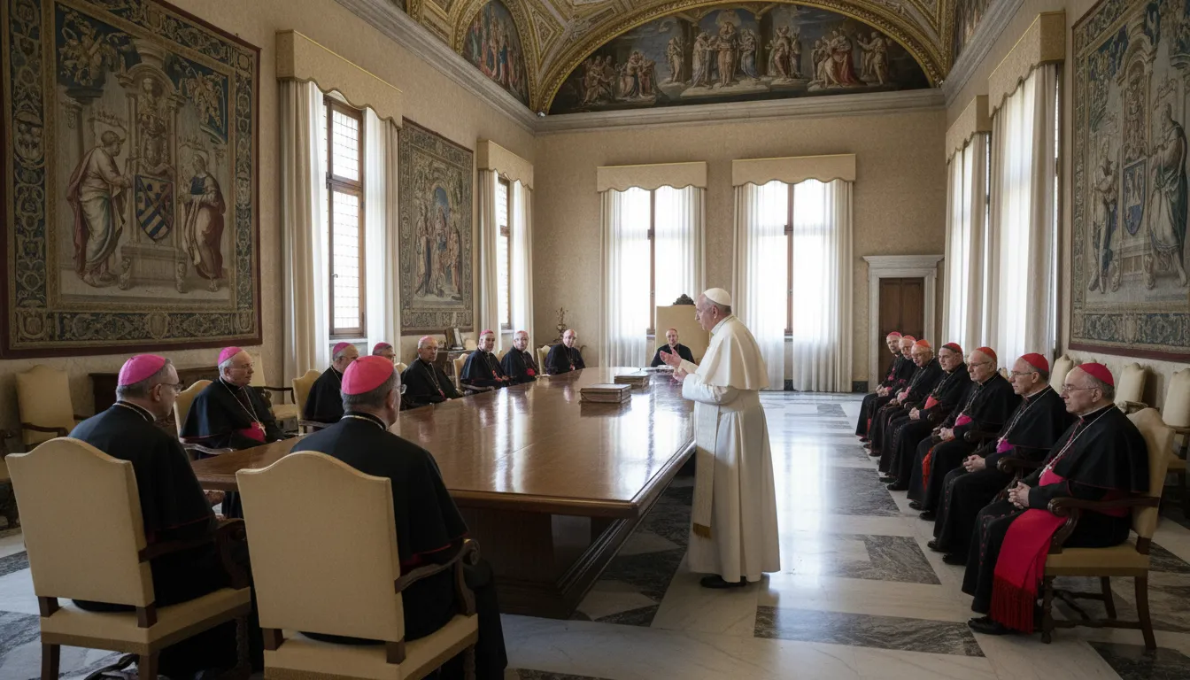 Illustration von Curia: a governing body in the Catholic Church