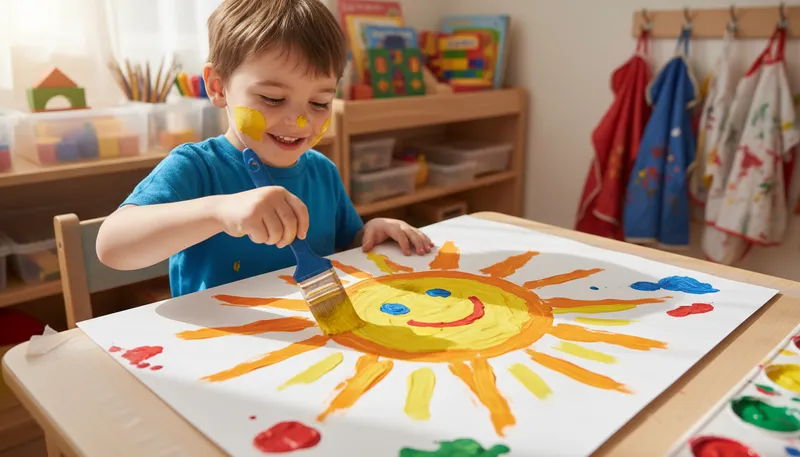Illustration of preschooler: Child aged three to five years old.