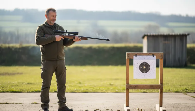 Illustration of marksman: A skilled shooter or archer.