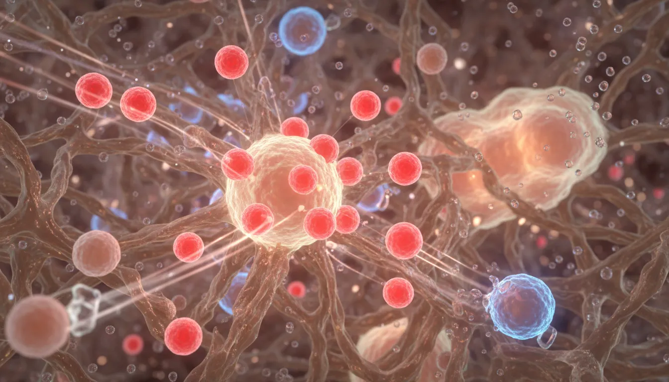 cytokine 的插图：A signaling molecule in the immune system.