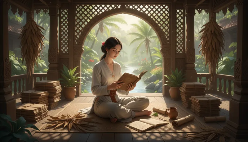 Illustration of veda: Ancient sacred texts of Hinduism.