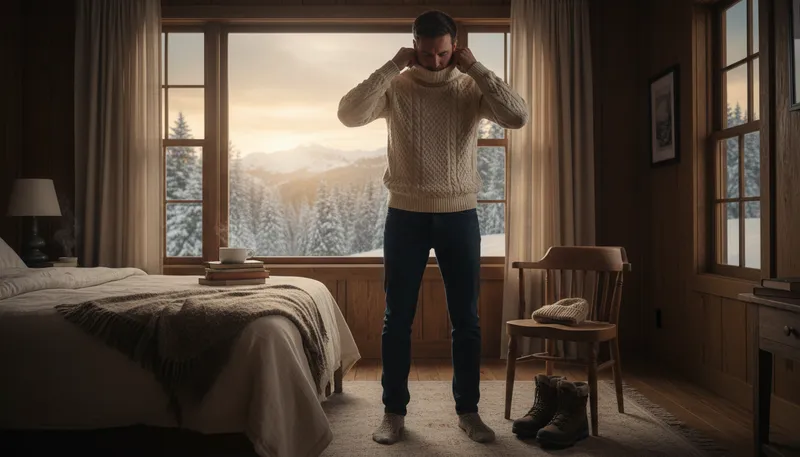 Illustration of turtleneck: A high-necked sweater or shirt.