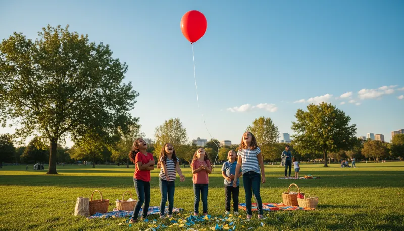 Illustration of helium: A light gas that makes balloons float.