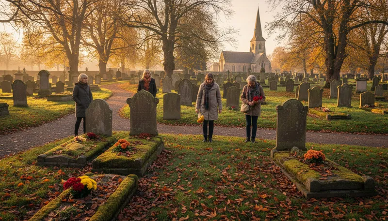 Illustration of cem: A cemetery or burial ground.