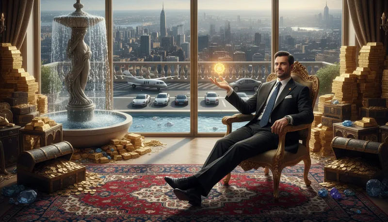 Illustration of have more money than god: to be extremely wealthy