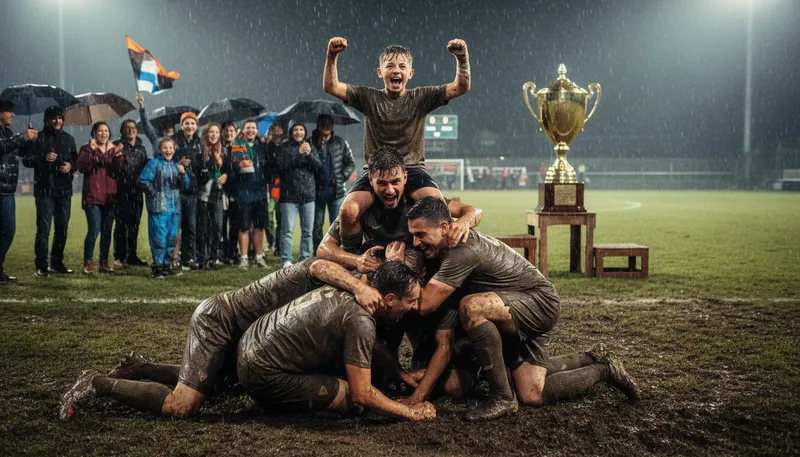 Illustration of that's why they play the game: anything can happen in competition