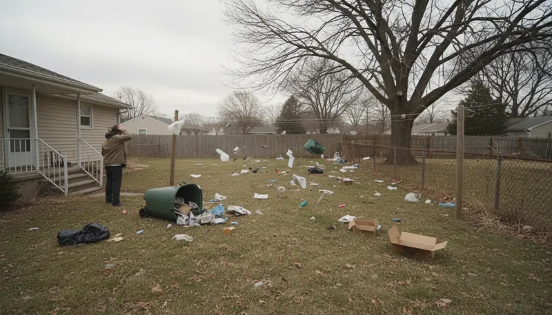 Illustration of garbage: Waste material that is discarded.