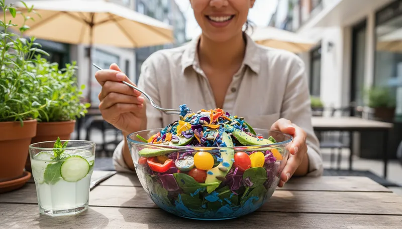 Illustration of vegan: A person who does not consume animal products.