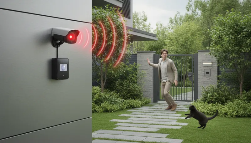Illustration of sensor: A device that detects changes in the environment.