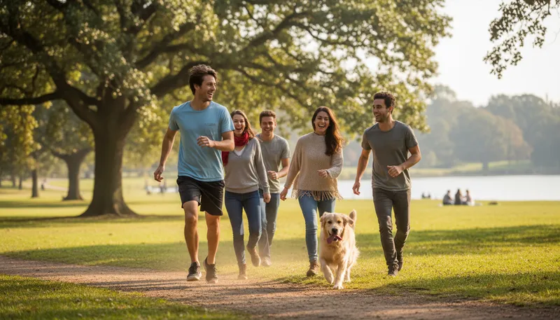 Illustration of run around with: to spend time with someone casually