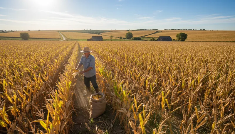 Illustration of famer: a person who works on a farm