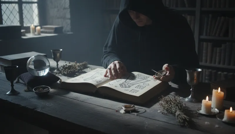 Illustration of occult: Relating to mysterious or supernatural phenomena.