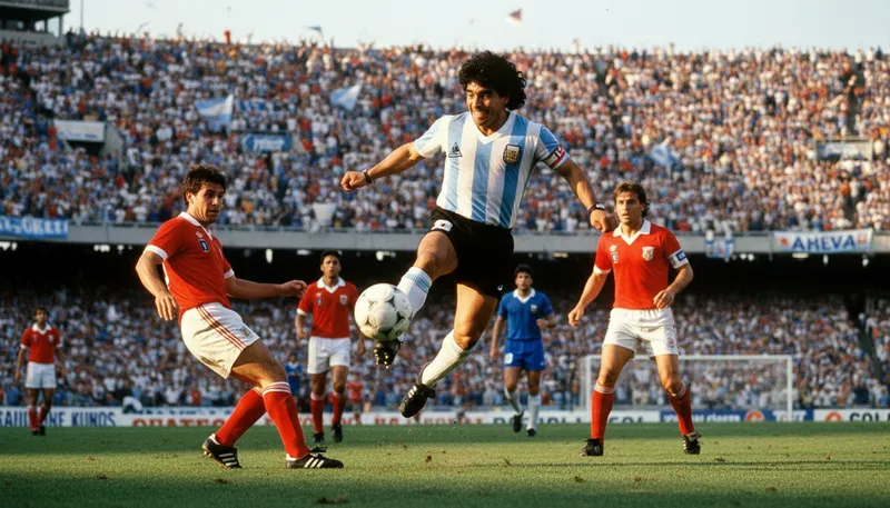 Illustration of maradona: A famous Argentine football player and legend.