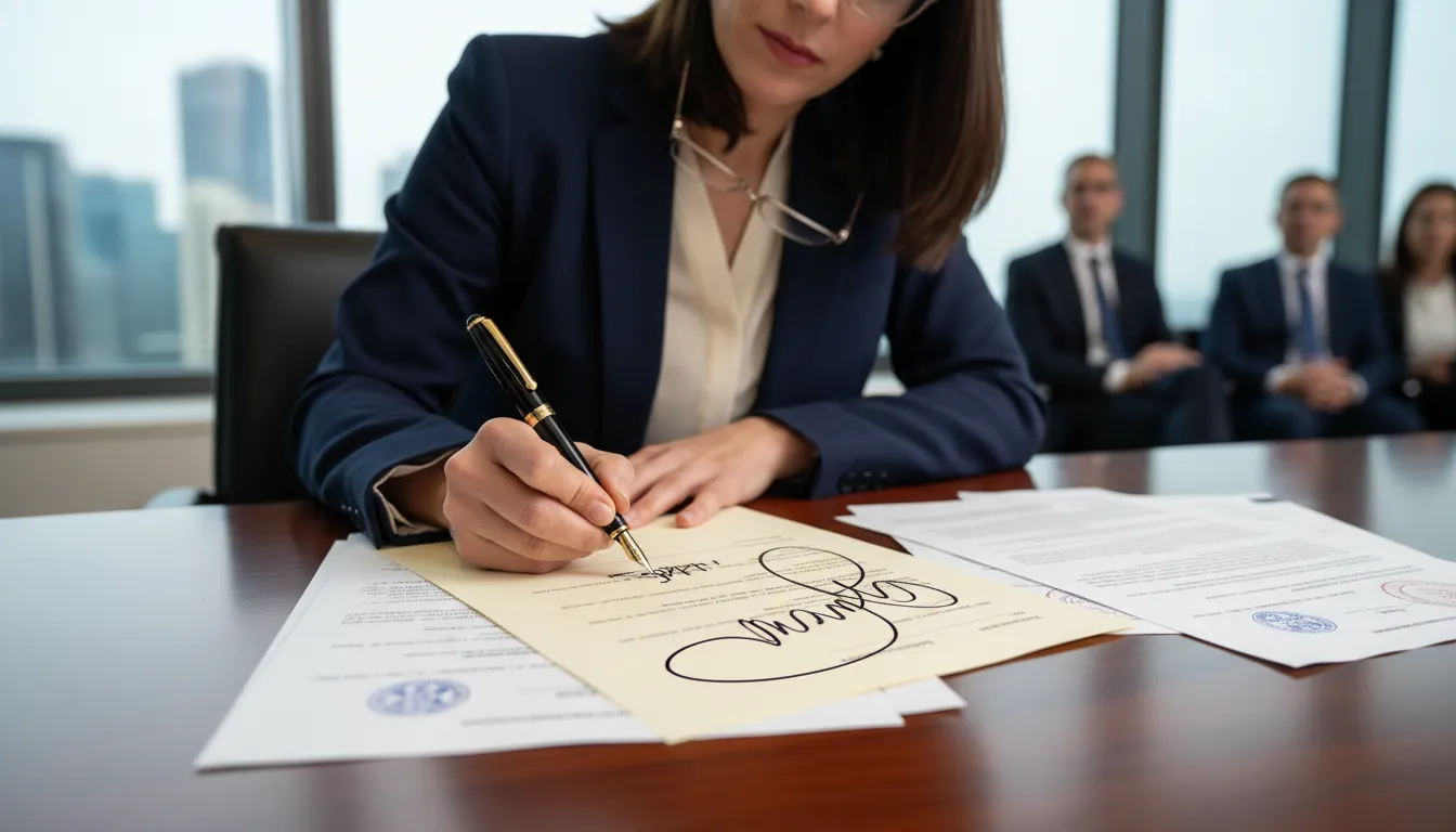 Иллюстрация jane hancock: a person's signature, often signed boldly.