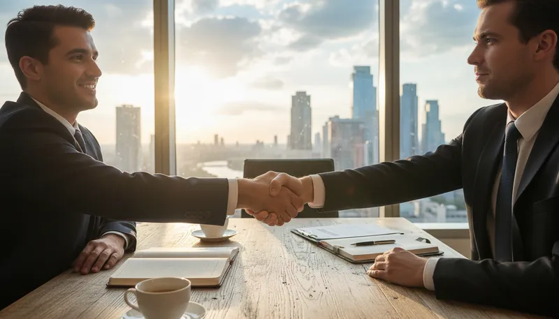 Illustration of it's a deal: an agreement has been made.