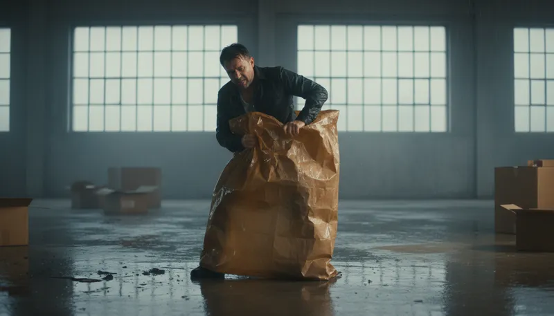 Illustration of way out of a wet paper bag: Incapable of achieving a simple task.