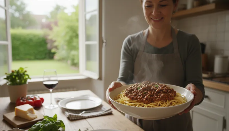 Illustration of bolognese: A meat-based sauce from Bologna, Italy.