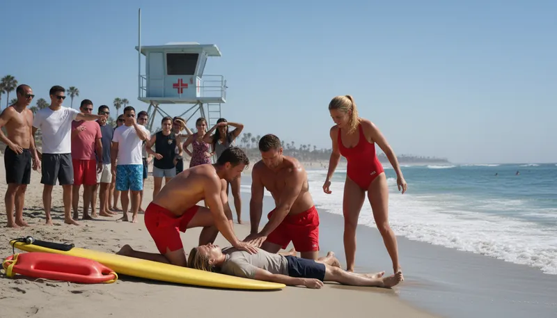 Illustration of baywatch: A popular TV show about lifeguards.