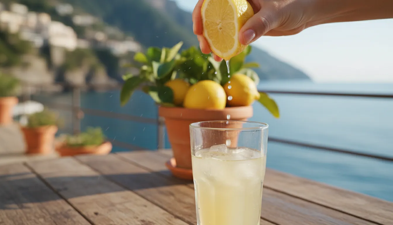 Illustration of Sorrento lemon: a variety of citrus fruit known for its flavor