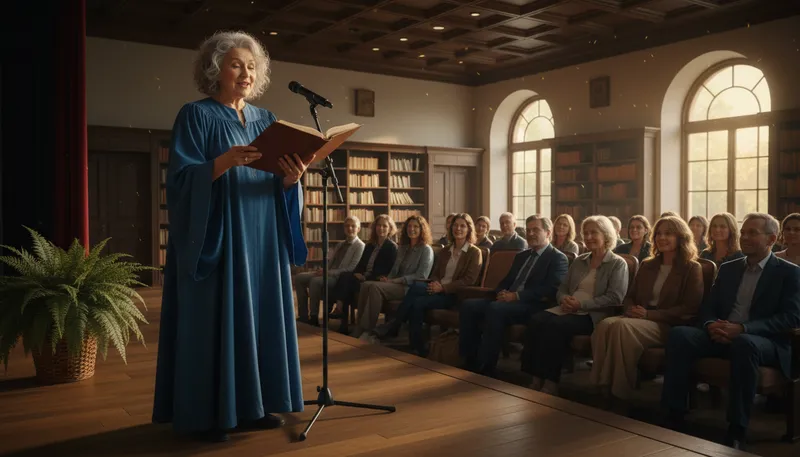 Illustration of laureate: A person honored for achievements.